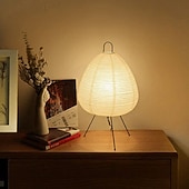 preiswerte Nachttischlampe-Papierlampe, moderne Retro-Schreibtischlampe, japanisches Design, Papierlampenschirm, LED-Reispapier-Schreibtischlampe, Homestay-Schlafzimmer, Wohnzimmer/Restaurant, Dekoration, Zuhause,