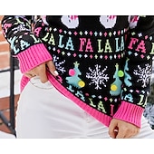 billiga Fula jultröjor-Anime Biskop Ful jultröja Pullover Jumper Snögubbe Rolig för Dam Vuxna 3D-utskrift för Jul Karnival Nyår Fest Ledigt / vardag