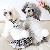 economico Vestiti-Cane Gatto Vestito Gonna Moda Carino Inverno Morbido Lavabile Confortevole All&#039;aperto Casual Quotidiano Abbigliamento per Cani for Bichon Frisé Barboncino Volpino di Pomerania Cucciolo Papillon