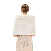 abordables Étole en fourrrure-Châles en Fourrure Châles Etoles de Femme Elégant Garder au chaud Sans Manches Térylène Boléros de Mariage Avec Plumes / Fourrure Pour Mariage Automne hiver