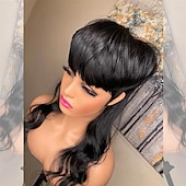 cheap Synthetic Trendy Wigs-Daily Use 20inch Body Wave Synthetic Heat Resistant Hair Replacement Wigs Halloween Cosplay Wig 80s90s Mullet Wigs for Women Mullet Pixie Cut Wig With Bangs Christmas Party Wigs