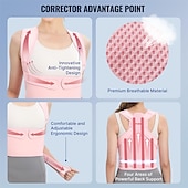 cheap Braces &amp; Supports-Back Brace Posture Corrector for Women: Shoulder Straightener Adjustable Full Back Support Upper and Lower Back Pain Relief - Scoliosis Hunchback Hump Thoracic Spine Corrector Pink Large