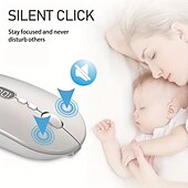 cheap Mice-Wireless Lightweight Mouse With Battery Display Screen 2.4G Slim Portable Wireless Mice For Laptop Rechargeable Cordless Silent Click Computer Mouse Up To 1600 DPI For PC Mac Macbook Office