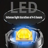 baratos Luzes de trabalho-Holofote portátil de 1 unidade, luz de flash forte, tocha doméstica led poderosa, lanterna de pesca à prova d&#039;água ao ar livre, holofote recarregável usb com filtro de lente de 3 cores vermelho azul