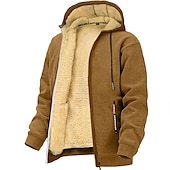halpa fleece villapaidat-Miesten Huppari Täysi vetoketjullinen huppari Fleecetakki Musta Valkoinen Viini Armeijan vihreä Laivaston sininen Hupullinen Tavallinen Urheilu ja ulkoilu Päivittäin Pyhäpäivä Vintage Katutyyli