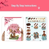 cheap Building Toys-2028PCS Pink Sakura Tree House Building Blocks - Cherry Blossom DIYToys for Kids - Perfect Gift ldea! (Not Sets)