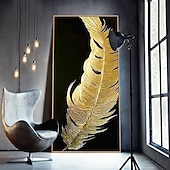 tanie Obrazy z martwą naturą-Handmade ręcznie malowany obraz olejny wall art nowoczesne abstrakcyjne pióro martwa natura krajobraz dekoracja wnętrz walcowane płótno bez ramki nierozciągnięte