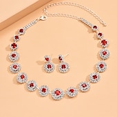 economico Parure di gioielli-Set di gioielli 2 pezzi Strass Lega 1 collana Orecchini Per donna Di tendenza Moda Semplice geometrico Di forma geometrica Parure di gioielli Per Matrimonio Feste Invitati del matrimonio