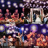 voordelige Batterij String Lights-0,3 m Verlichtingsslingers Kerst Starburst-verlichting 90/120/150/180/200 LEDs EL Warm wit Koel wit Blauw Vuurwerk / Starburst Lights Bruiloft Kerst decoratie Patio 5 V