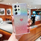 お買い得  サムスン用ケース-電話 ケース 用途 サムスンのギャラクシー S24 S23 Ultra Plus S23 S22 S21 プラス ウルトラ S21 FE A14 A34 A54 A53 A33 バックカバー クリア ブリンブリングリッターシャイニー 耐衝撃 TPU