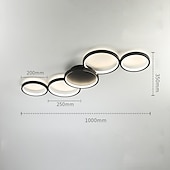 economico Lampade da soffitto-plafoniera a led design circolare 100 cm lampadario moderno a sospensione in metallo 5 teste lampada a sospensione a led plafoniera a sospensione creativa in nero per soggiorno ristorante bar 110-240v