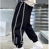 cheap Bottoms-Kids Boys Sweatpants Trousers Pocket Solid Color Keep Warm Comfort Pants School Sports Black Gray