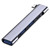 cheap USB Hubs-4-Port USB C Hub Adapter with 60W Power Delivery - Perfect for MacBook Pro/Air iPad Pro Dell Chromebook &amp; More