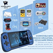 Недорогие Игровые консоли-Портативная игровая консоль powkiddy x55 со встроенными играми, ips rgb-экраном, 5,5 дюйма (256 г, 30 000 игр), идеальный подарок на рождественский день рождения для друзей и детей
