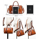 cheap Handbag &amp; Totes-Women&#039;s Handbag Crossbody Bag Shoulder Bag Boston Bag PU Leather Party Daily Holiday Zipper Braided Strap Large Capacity Waterproof Durable Solid Color claret Yellowish brown Black