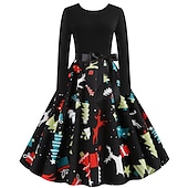 preiswerte Für Frauen-Weihnachtsmann Weihnachtskleid Ausgefallenes Weihnachtskleid Damen Weihnachten 1950er Erwachsene Weihnachten Neujahr Heiligabend Weihnachten Party Silvester Kleid