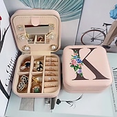 cheap Travel Bags-1PC Jewelry Box Waterproof Portable Mini Wearable leatherette PU(Polyurethane) PU Leather For Women&#039;s Casual Portable