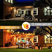 cheap Plug String Lights-UL Certified Outdoor LED Bulb String Lights 98ft 30m String Lights Outdoor with Shatterproof G40 LED Bulbs Waterproof Hanging Patio Lighting for Christmas Patio House Backyard Balcony Party