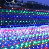 お買い得  クリスマスのあかり-1.5m 3M 6メートル ストリングライト クリスマスストリングライト 96/192/672 LED EL 温白色 クールホワイト マルチカラー LEDネットメッシュストリングライト ハロウィーン ソーラー駆動 ホリデー 24 V