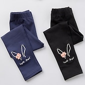abordables Bas-Leggings Enfants Fille Couleur unie Actif Ruché Ecole Coton 3-7 ans Printemps Noir Blanche Rose Claire