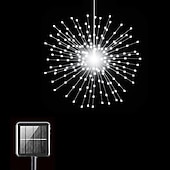 abordables Lumières de cordes solaires-1pc feux d&#039;artifice solaires d&#039;extérieur, décoration de jardin en forme de sphère de Noël en forme d&#039;étoile à LED