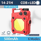 お買い得  作業灯-LEDキーチェーン懐中電灯、コブキーホルダーワークライト、ポータブルミニ充電式、6つの照明モード懐中電灯、マグネットベース付き、夜のキャンプ、緊急修理、犬の散歩用