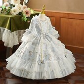 economico Vestiti-Gotico Rococò Ispirato al vintage Vestito Costume da festa Mascherata Principessa Shakespeare Tinta unica Abito da ballo Costume Ragazze Reale Halloween Carnevale Giornata universale dell'infanzia