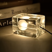 cheap Bedside Lamp-Glass Ice Cube Touch Dimmer Table Lamp Bedside Bedroom Study Office Desk Light Warm White110-240V