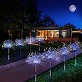 economico Luci paesaggistiche-1 confezione di fuochi d&#039;artificio decorativi natalizi a 8 funzioni ad energia solare, luce da prato montata a pavimento, matrimonio festivo, lampada decorativa impermeabile per esterni di Halloween