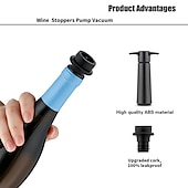 preiswerte Weinverschluss-Weinsparer-Vakuumpumpe mit 4 Weinverschlüssen, Konservierer, Luftpumpe, Weinverschließer, Korken für Rotweinflaschen, Weingummi-Barware-Vakuumverschlüsse und -konservierer, wiederverwendbarer