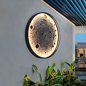 baratos luzes de parede ao ar livre-luminárias de parede externas design de lua lanternas de parede à prova d&#039;água ip65 arandelas de varanda pretas iluminação montada na parede para entrada de porta frontal de pátio 110-240v