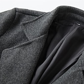 preiswerte Herren-Blazer &amp; -Anzüge-Herren Wintermantel Mantel Langer Trenchcoat Outdoor Freizeitskleidung Herbst Winter Polyester Oberbekleidung Bekleidung Modisch Strassenmode Glatt Kargen Doppelreihiger Verschluss