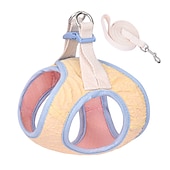 cheap Dog Collars, Harnesses &amp; Leashes-Anti Breakaway Chest Strap With Color Matching Seersucker Traction Rope For Comfort And Durability