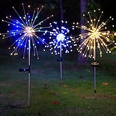 ieftine Lumini de cale și lanterne-1 buc 3 W Lumini Solare LED Lumini și felinare ale căii Alimentat solar Crăciun decor de nunta Alb Cald Alb Rece Albastru 5 V 200/150/120/90 LED-uri de margele