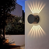 baratos luzes de parede ao ar livre-Luminária de parede led à prova d&#039;água para cima e baixo, luminária para áreas internas e externas, feixe de luz ajustável, abajur giratório, 10w, lâmpada de parede redonda moderna para varanda,