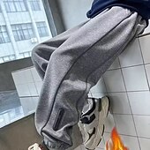 cheap Bottoms-Kids Boys Sweatpants Trousers Pocket Solid Color Keep Warm Comfort Pants School Sports Black Gray