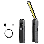 cheap Work Lights-2pcs LED Work Light Rechargeable Flashlight Mechanic Lights with Magnetic Base, Tool Gifts for Dad Men 4 Modes Bright Inspection Torch Light for Car Repair, Garage, Emergency, BBQ and Camping