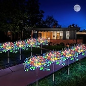 economico Luci paesaggistiche-1 confezione di fuochi d&#039;artificio decorativi natalizi a 8 funzioni ad energia solare, luce da prato montata a pavimento, matrimonio festivo, lampada decorativa impermeabile per esterni di Halloween