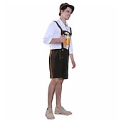 halpa Lederhosen-Oktoberfest-olut Asu Pusero / hame nahkahousuista Baijerin pariskunta Oktoberfestin pari Saksa München Niityt Miesten Perinteinen tyyli kangas Toppi Shortsit Hattu