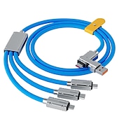 voordelige Mobiele telefoonkabels-USB C-kabel Bliksemkabel 100W 3.9ft USB A naar USB C USB A naar Lightning USB A naar micro B 6 A Snellader Hoge gegevensoverdracht 3 in 1 Voor Macbook iPad Samsung Mobiele telefoonaccessoire