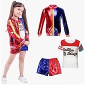 levne Joker Styl-Superhrdina Harley Quinn Suicide Squad Cosplay kostým Úbory cosplay Filmové kostýmy for Dívčí Dětské Plesová maškaráda