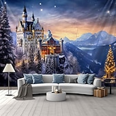 baratos tapeçaria de paisagem-castelo das maravilhas branco tapeçaria pendurada arte de parede grande tapeçaria mural decoração fotografia pano de fundo cobertor cortina casa quarto sala de estar decoração