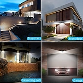economico elettrodomestici-1/2 confezione da 4000 W lampada da parete solare girevole a LED per esterni impermeabile girevole 270 grandangolo pir sensore di movimento del corpo umano con staffa adatta per illuminazione stradale