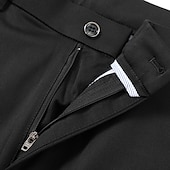 cheap Slim-Men&#039;s Dress Pants Trousers Slacks Flat Front Pants Suit Pants Straight Leg Geometry Stretch No-Iron Formal Wedding Business Classic Style Casual Black Royal Blue High Waist Stretchy