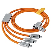 voordelige Mobiele telefoonkabels-USB C-kabel Bliksemkabel 100W 3.9ft USB A naar USB C USB A naar Lightning USB A naar micro B 6 A Snellader Hoge gegevensoverdracht 3 in 1 Voor Macbook iPad Samsung Mobiele telefoonaccessoire