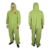 billiga Matchande familjepyjamas-jultomten Grönt monster lurvigt Familj jul pyjamas Nattkläder Julpyjamas Herr Dam Pojkar Flickor Jul Cosplay kostym Barn Vuxna Jul Maskerad julafton Jul Fest Onesie