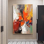 economico Quadri astratti-Fatto a mano Hang-Dipinto ad olio Dipinta a mano Verticale Astratto Moderno Senza telaio interno  (senza cornice)
