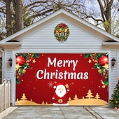 お買い得  屋外装飾-クリスマスガレージドアバナー、屋内屋外クリスマス休暇、幸せな背景、装飾カバー、クリスマス新年あけましておめでとうございますバナー、大型ドアカバー、クリスマス装飾