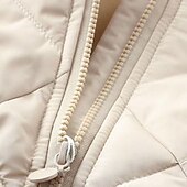 levne Chlapecká péřová bunda a parka-Děti Unisex Mikina s kapucí Svrchní oděvy Dětská bunda Puffer Jacket Pevná barva Dlouhý rukáv Zip Kabát Venkovní Bavlna Rozkošný Denní Bavlněný kabát ve tvaru diamantu-béžový Fleece bavlněný kabát ve