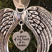 cheap Tree Accessories-Angel Wings Christmas Ornament with Lanyard Style Memorial Decoration for Tree Sympathy Gift Loved Ones in Silver